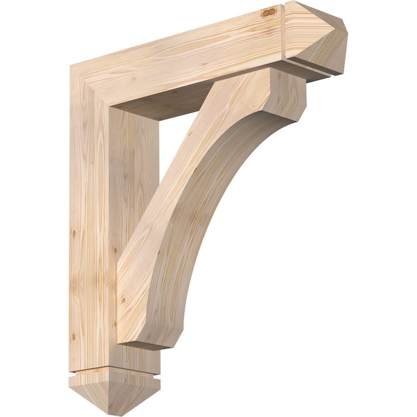 Ekena Millwork Legacy Arts and Crafts Smooth Bracket w/ Offset Brace, Douglas Fir, 7 1/2"W x 32"D x 36"H BKT0806X32X36LEC03SDF - main